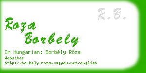 roza borbely business card