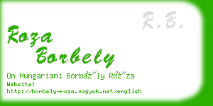 roza borbely business card